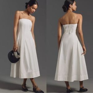 Elegant Strapless White Dress